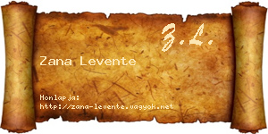 Zana Levente névjegykártya